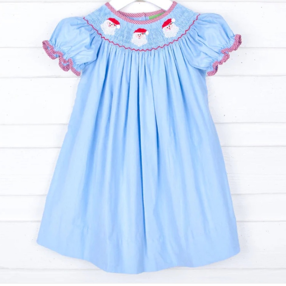 NWT Southern Sunshine Santa Smocked Corduroy Bishop